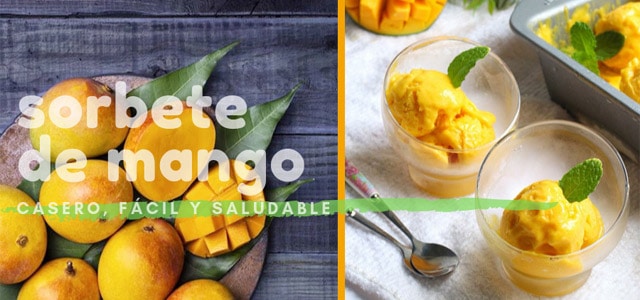 sorbete de mango y naranja